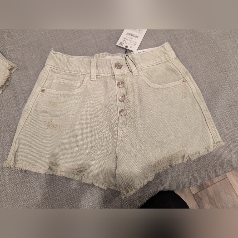 Zara girls fly button shorts adjustable waist - Picture 2 of 10